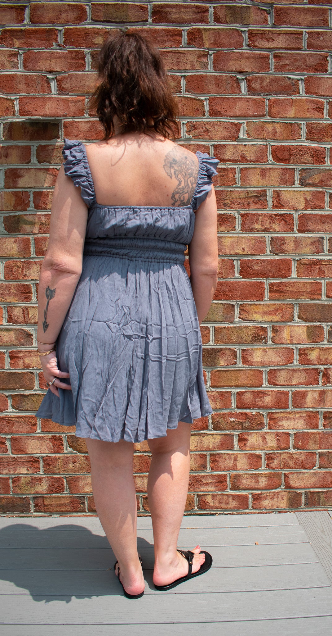 Bryy Ruffle Shoulder Mini Dress