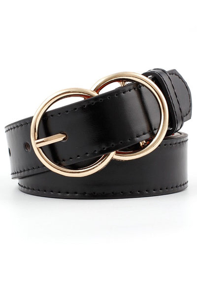 Grace Double Ring Leatherette Belt