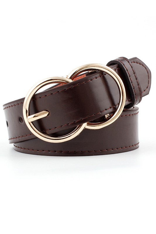 Grace Double Ring Leatherette Belt
